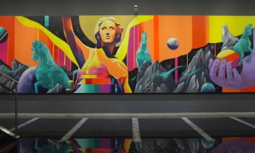 林子楠为 Nike Campus Shanghai 创作 “ THROUGH ” 大型涂鸦